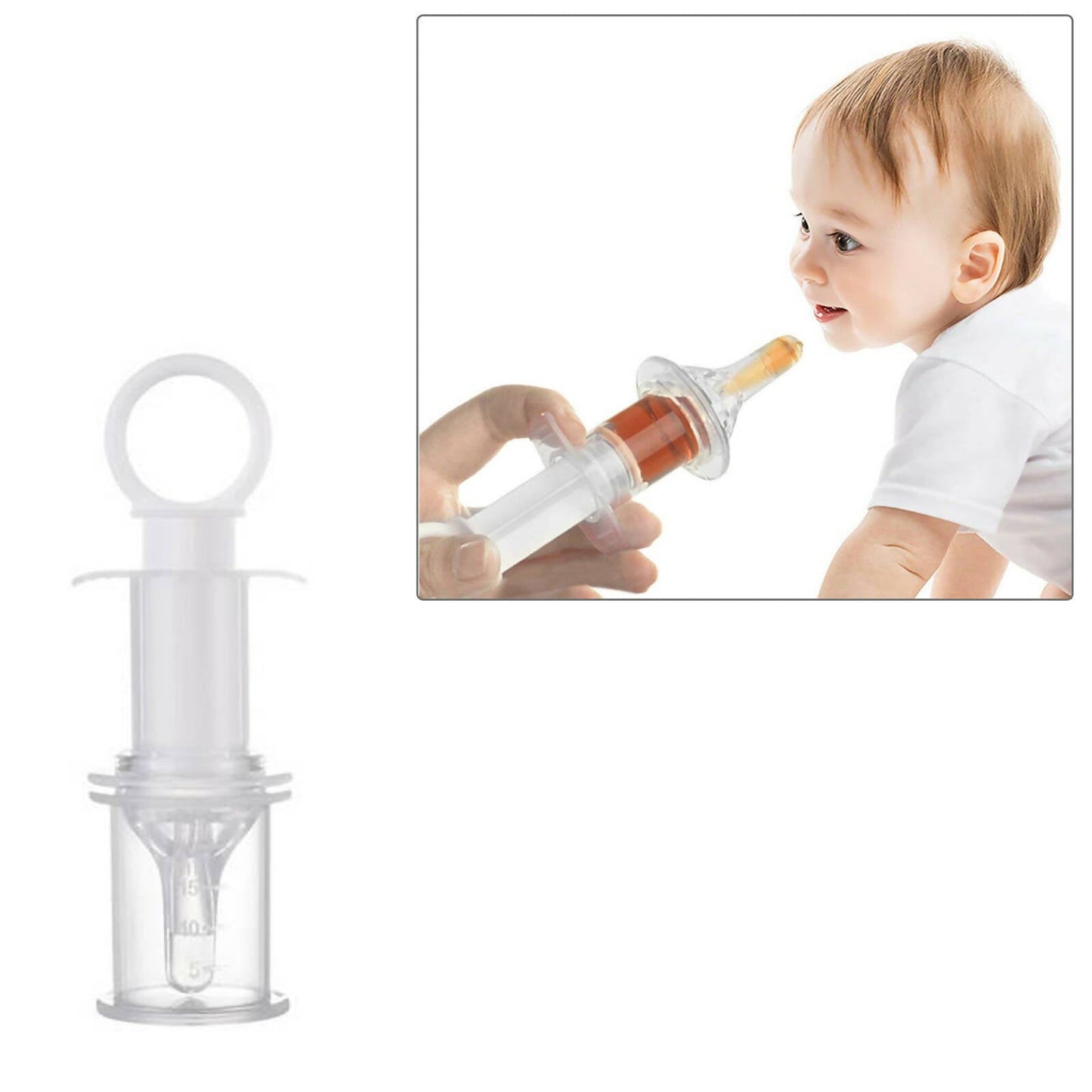 Safe-O-Kid Baby'S Bpa-Free Silicone Liquid Medicine Feeder/Dropper, White