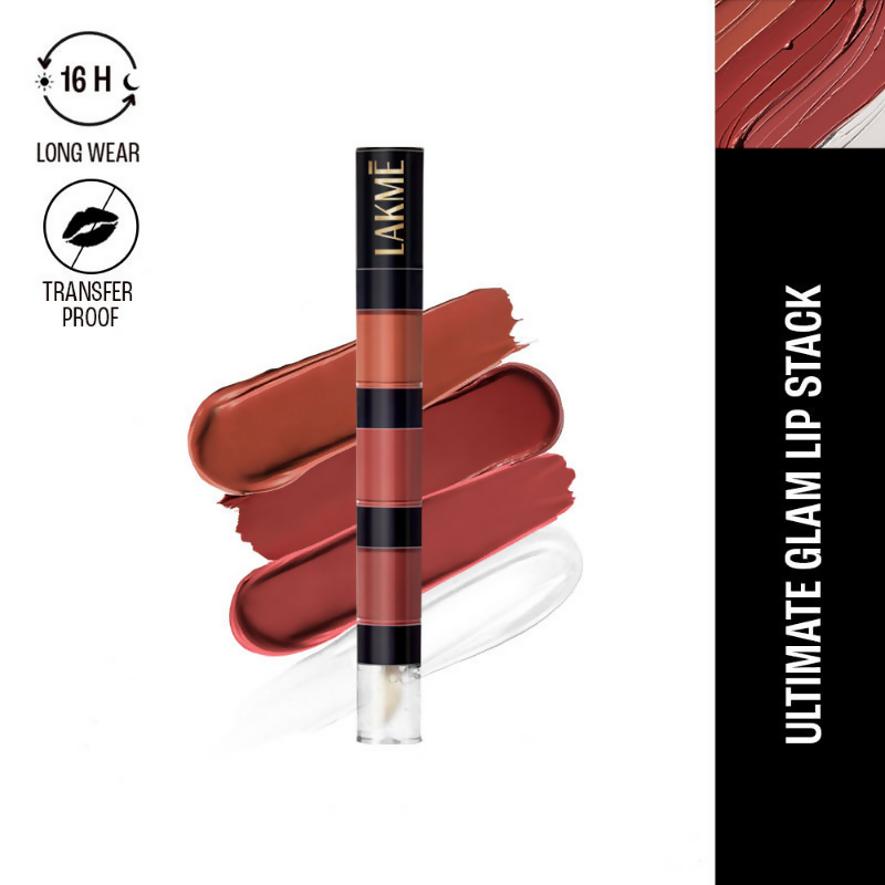 Lakme Ultimate Glam 4 In 1 Lip Stack  - Pink Vibe Only