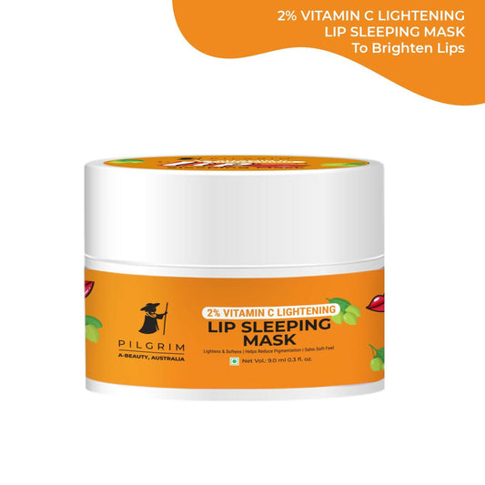 Buy Pilgrim 2% Vitamin C Lightening Lip Sleeping Mask For Glowing Lips with Australian Kakadu Plum & Lime Pearl from DrMediCart, Ship from India to USA