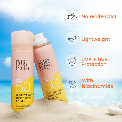 Swiss Beauty Protect Maxx Sunscreen Air Mist With SPF 50 PA+++