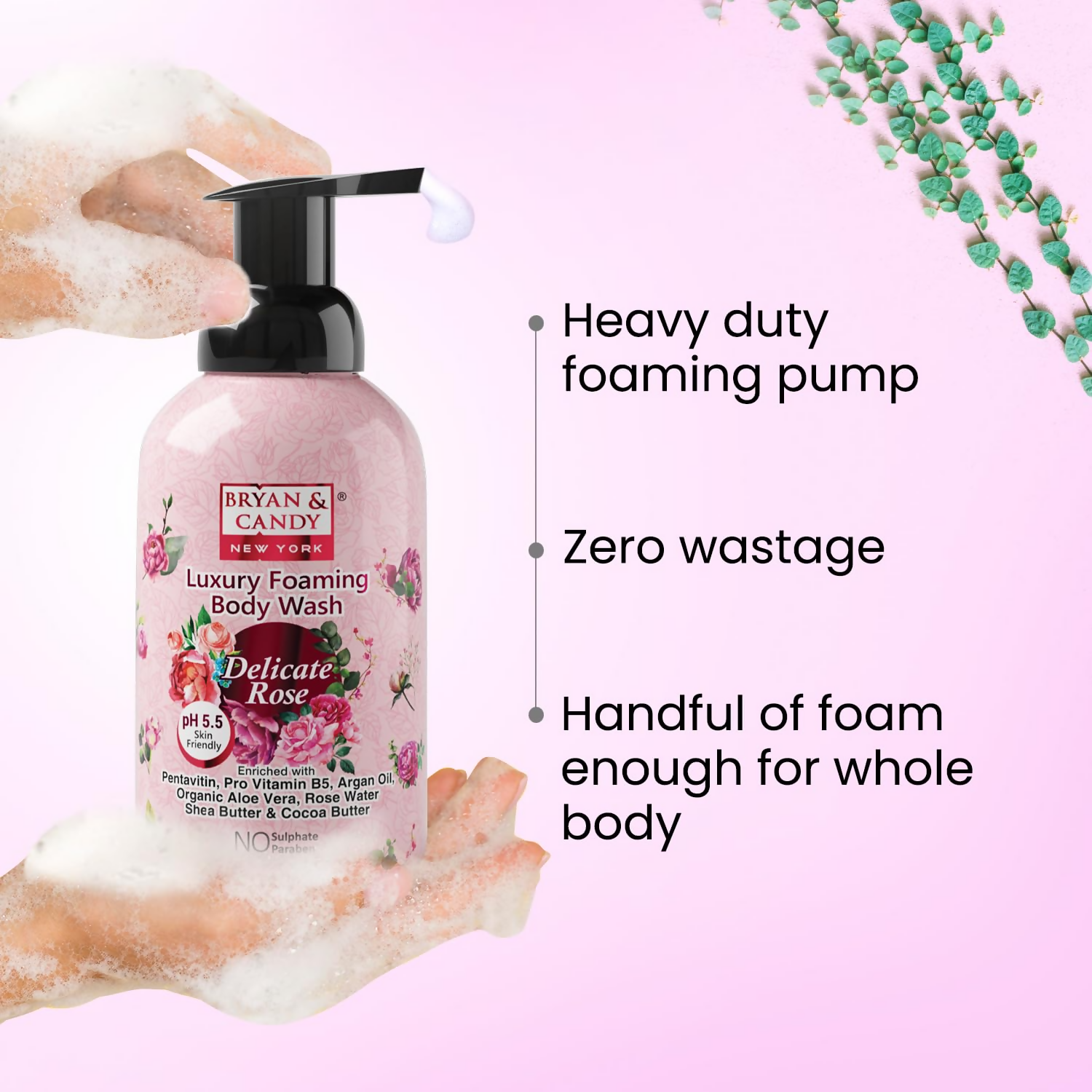Bryan & Candy Luxury Foaming Body Wash - Delicate Rose