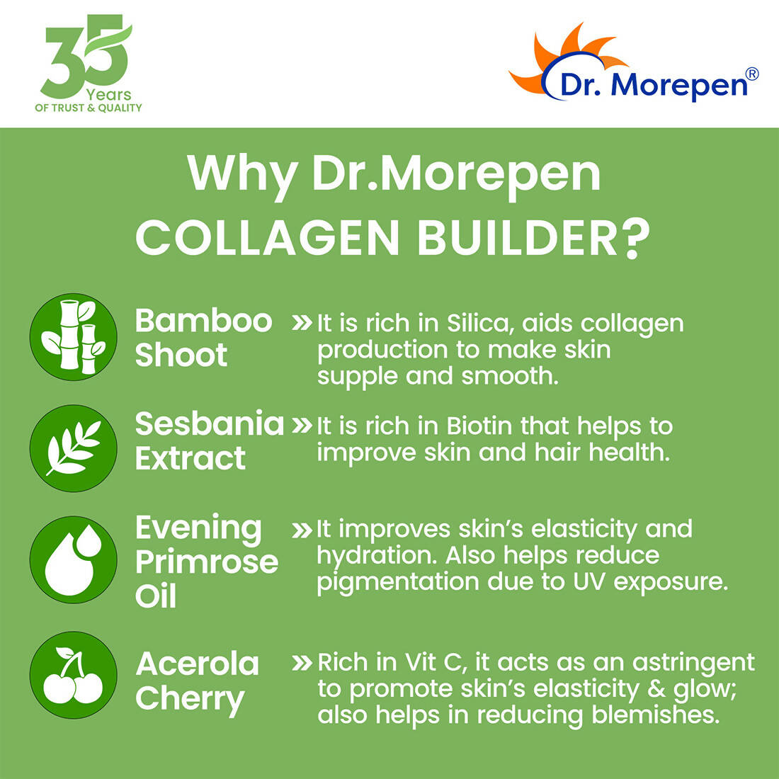 Dr. Morepen Natural Collagen Builder - Orange Berry Flavour