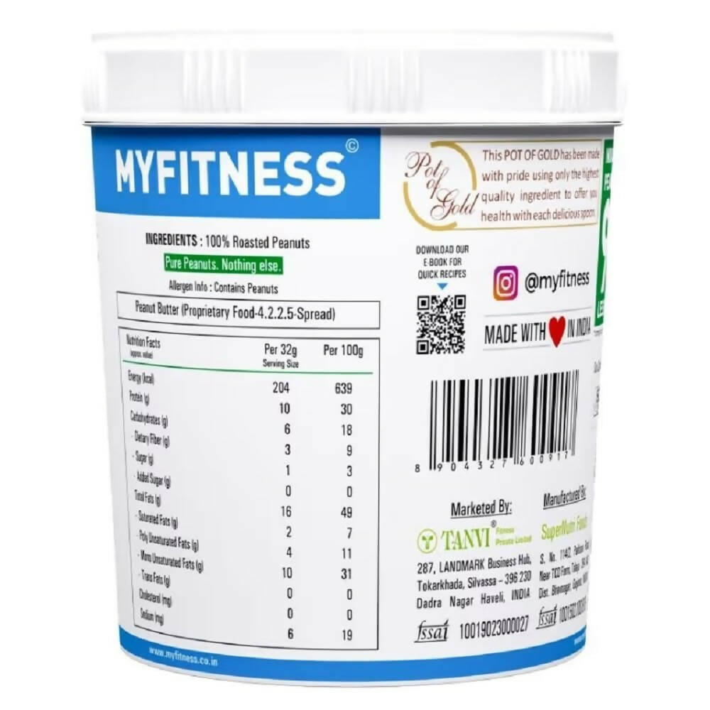 Myfitness All Natural Unsweetened Peanut Butter Crunchy