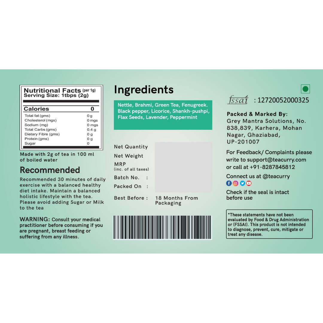 Teacurry DHT Blocker Tea Bags - Drmedicart