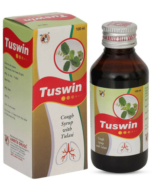 Buy Amrita Tuswin Cough Syrup With Tulasi from DrMediCart, Ship from India to USA