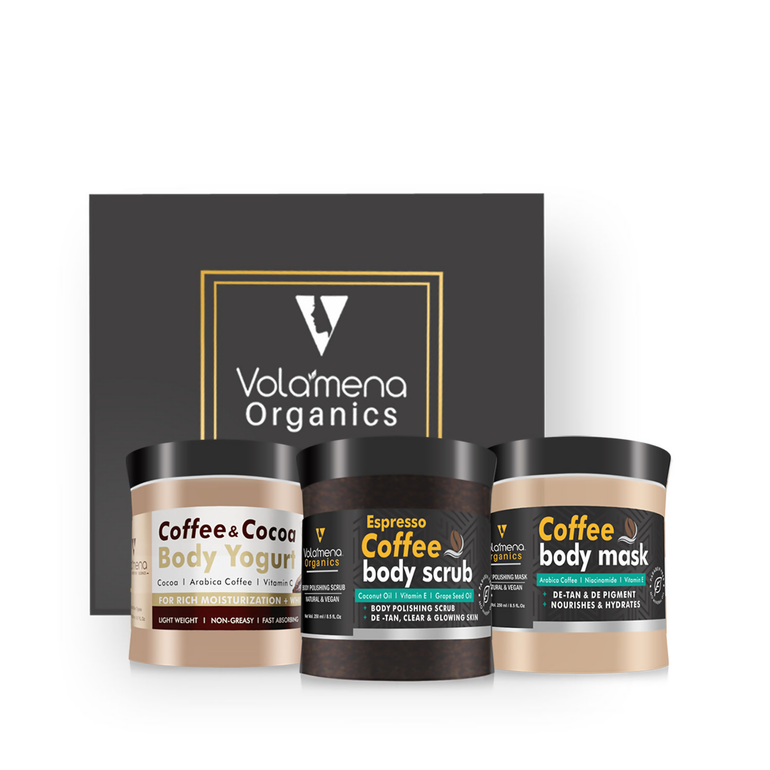 Volamena Organics Coffee De-Tan Body Polishing Kit