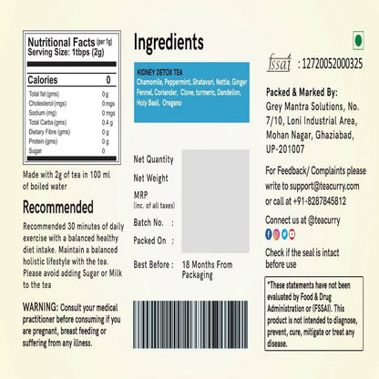 Buy Teacurry Kidney cleanse  Tea Bags from DrMediCart, Ship from India to USA