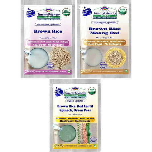 Buy TummyFriendly Foods Certified Brown Rice Porridge Mixes - Stage1, Stage2, Stage3 from DrMediCart, Ship from India to USA