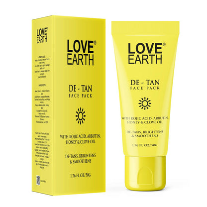 Love Earth De-Tan Face Pack For Instant Tan Removal, Brightens & Smoothens