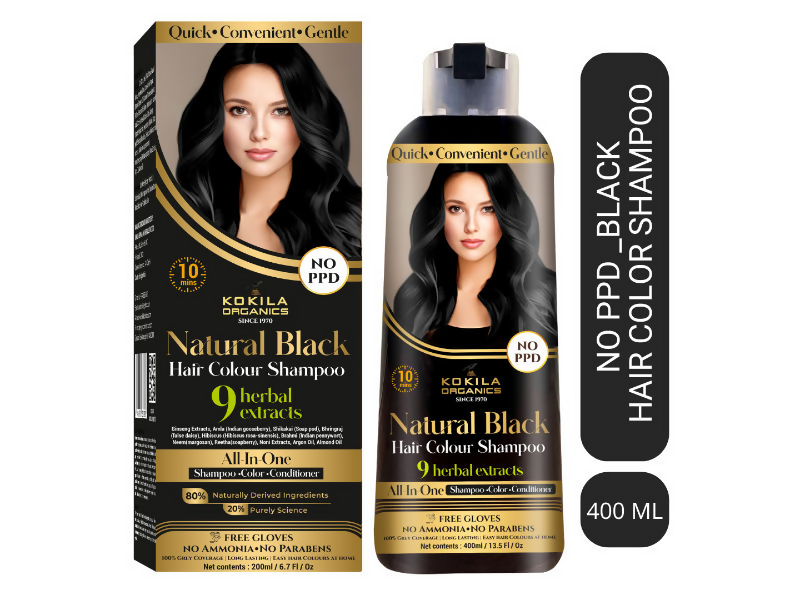 Kokila Organics NO PPD Shampoo Hair Colour - Black