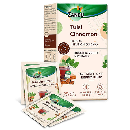 Buy Zandu Tulsi Cinnamon Ayurvedic Infusion Tea from DrMediCart, Ship from India to USA