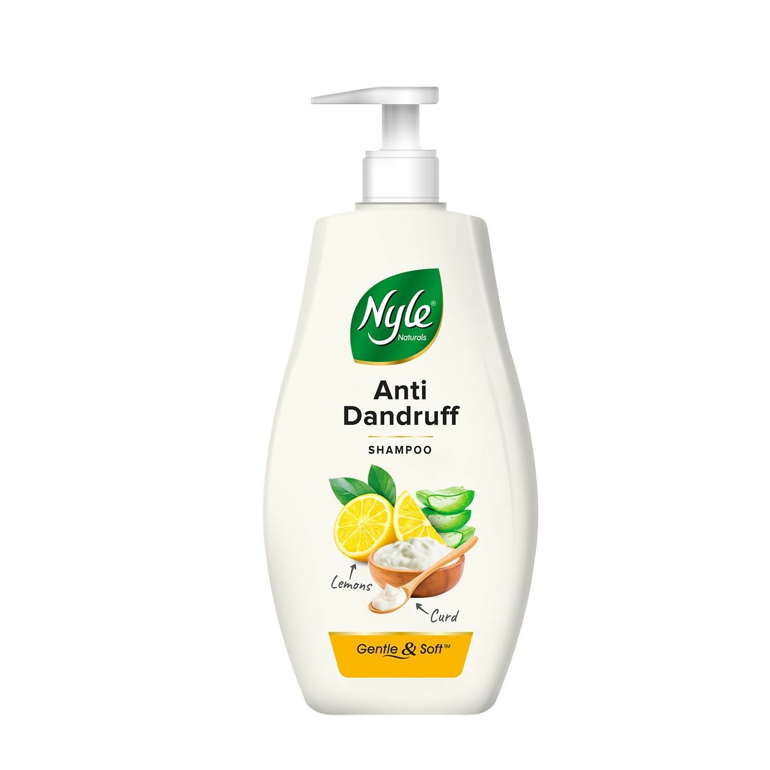 Nyle Naturals Anti Dandruff Shampoo, With Lemon And Curd, Gentle & Soft, For Men & Women