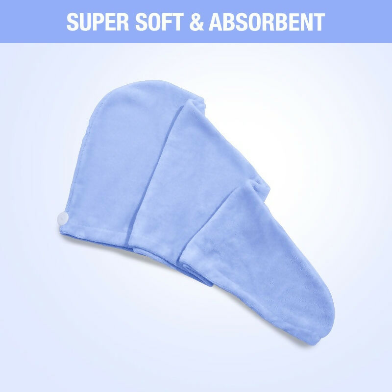 Nykaa Naturals Microfiber Hair Wrap for Frizz Free & Shiny Hair - Blue