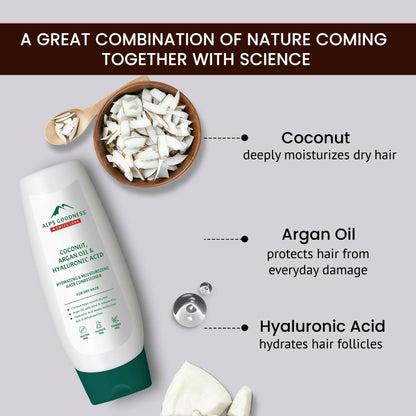 Alps Goodness Coconut, Argan Oil & Hyaluronic Acid Hydrating & Moisturizing Conditioner