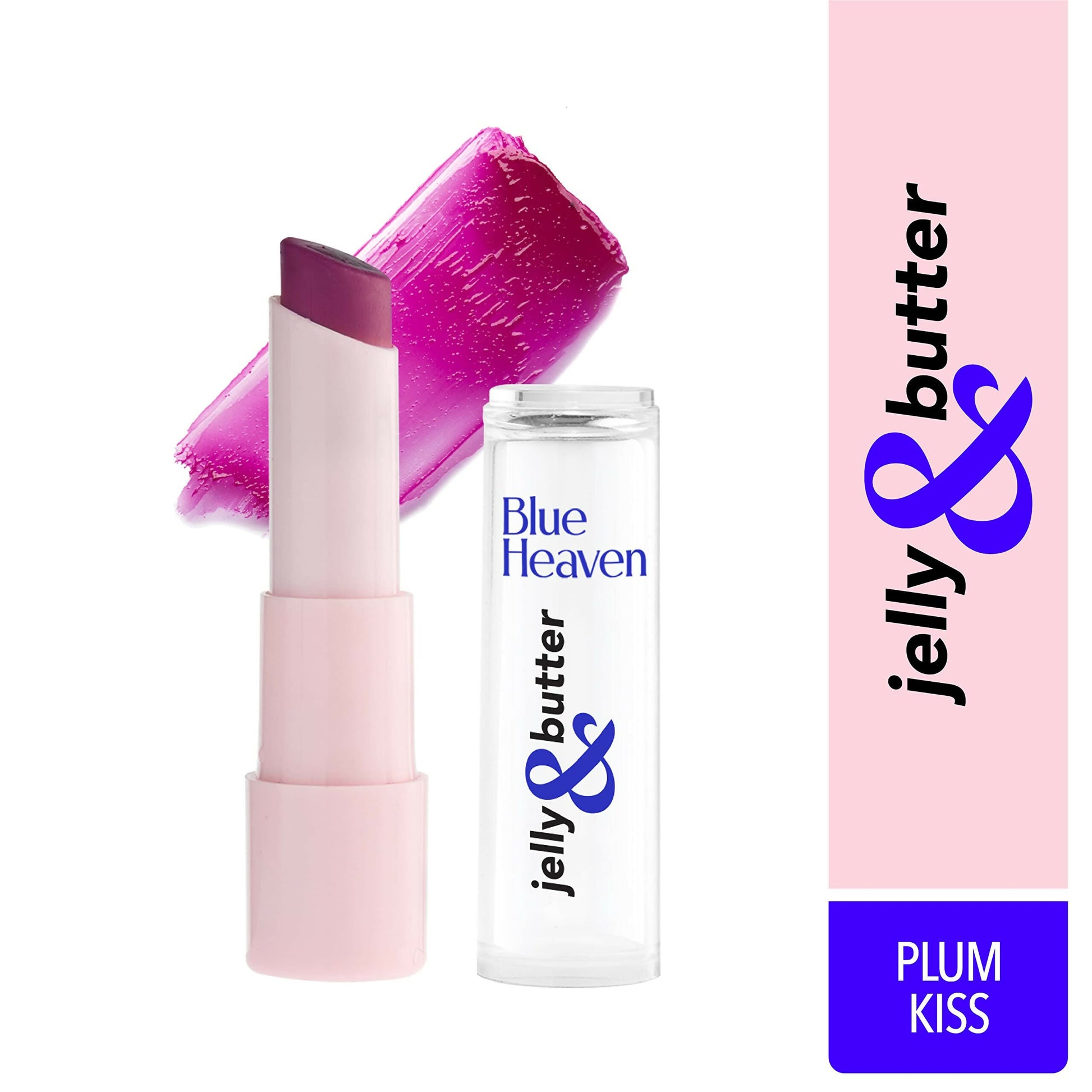 Blue Heaven Jelly & Butter Lip Balm - Plum Kiss, infused with Shea Butter & Vitamin E, Fades Pigmentation