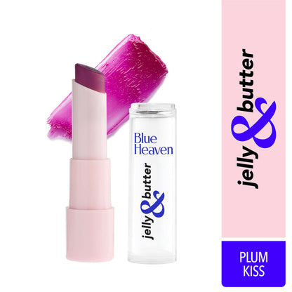 Blue Heaven Jelly & Butter Lip Balm - Plum Kiss, infused with Shea Butter & Vitamin E, Fades Pigmentation