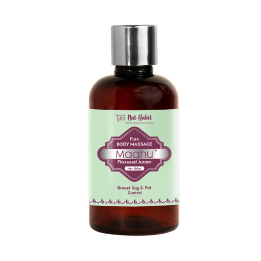 Nat Habit Pure Flaxseed Anaar Maahu Body Massage Oil
