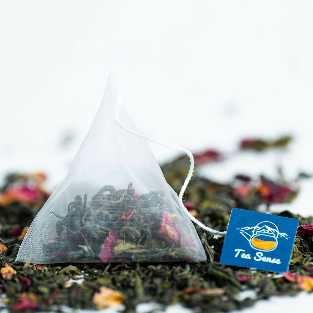 Tea Sense Bed Of Roses Green Tea Bags Box - Drmedicart
