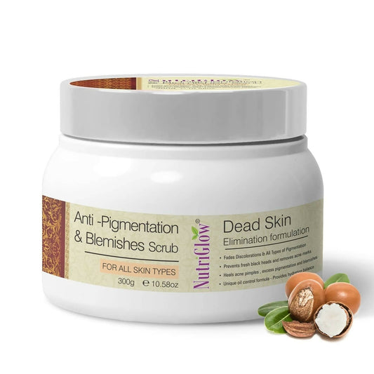 Buy NutriGlow Anti Pigmentation & Blemishes Scrub with Shea Butter from DrMediCart, Ship from India to USA