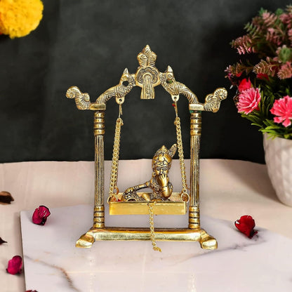 Buy Chhariya Crafts Metal Krishna Jhula Laddu Gopal Idol