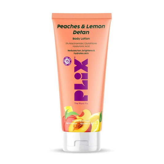 PLIX The Plant Fix Peaches & Lemon Detan Body Lotion with SPF 15 - DrMediCart
