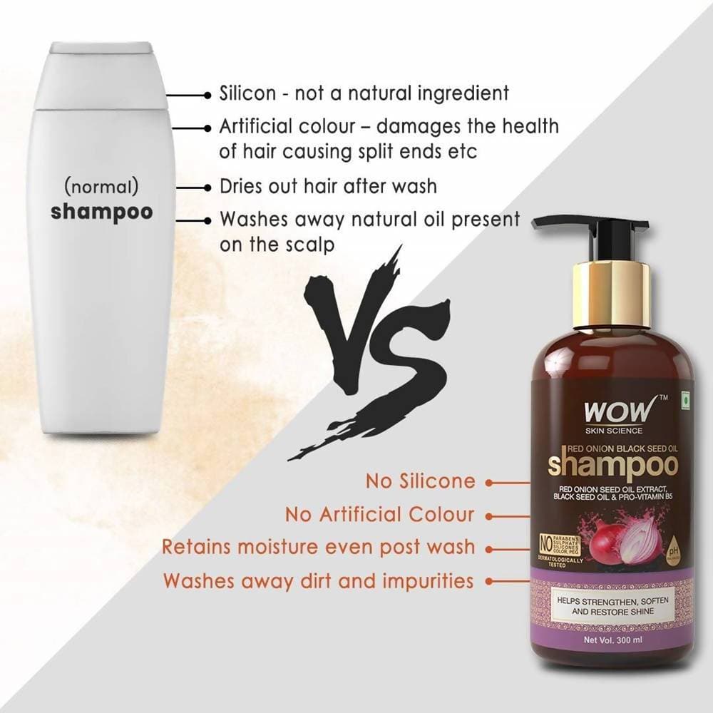 Wow Skin Science Red Onion Black Seed Oil Shampoo & Conditioner Combo - Drmedicart
