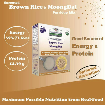 TummyFriendly Foods Organic Sprouted Brown Rice, Moong Dal Porridge Mix - Drmedicart