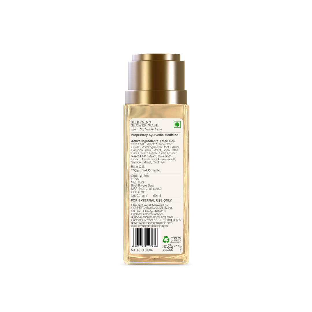 Forest Essentials Silkening Shower Wash Lime Saffron & Oudh - Drmedicart