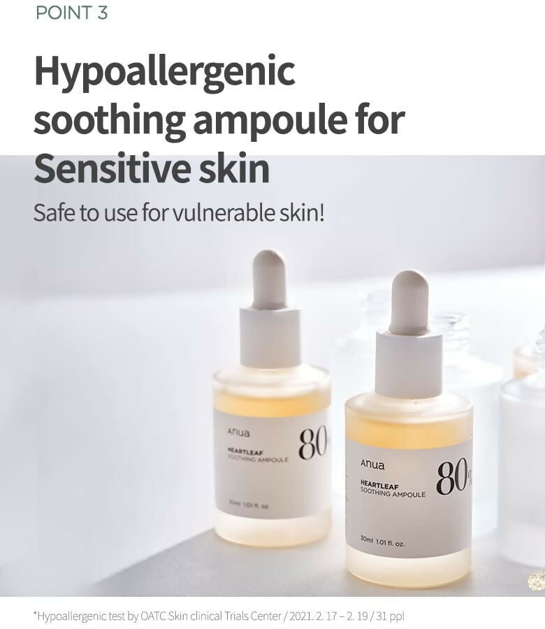 Anua Peach Heartleaf 80% Soothing Ampoule Highly Concentrated Skin Calm Serum - Korean Skincare