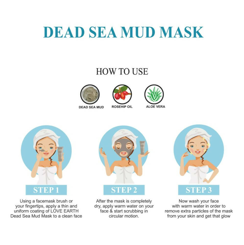 Love Earth Dead Sea Mud Mask with Argan Oil and Rosehip Oil