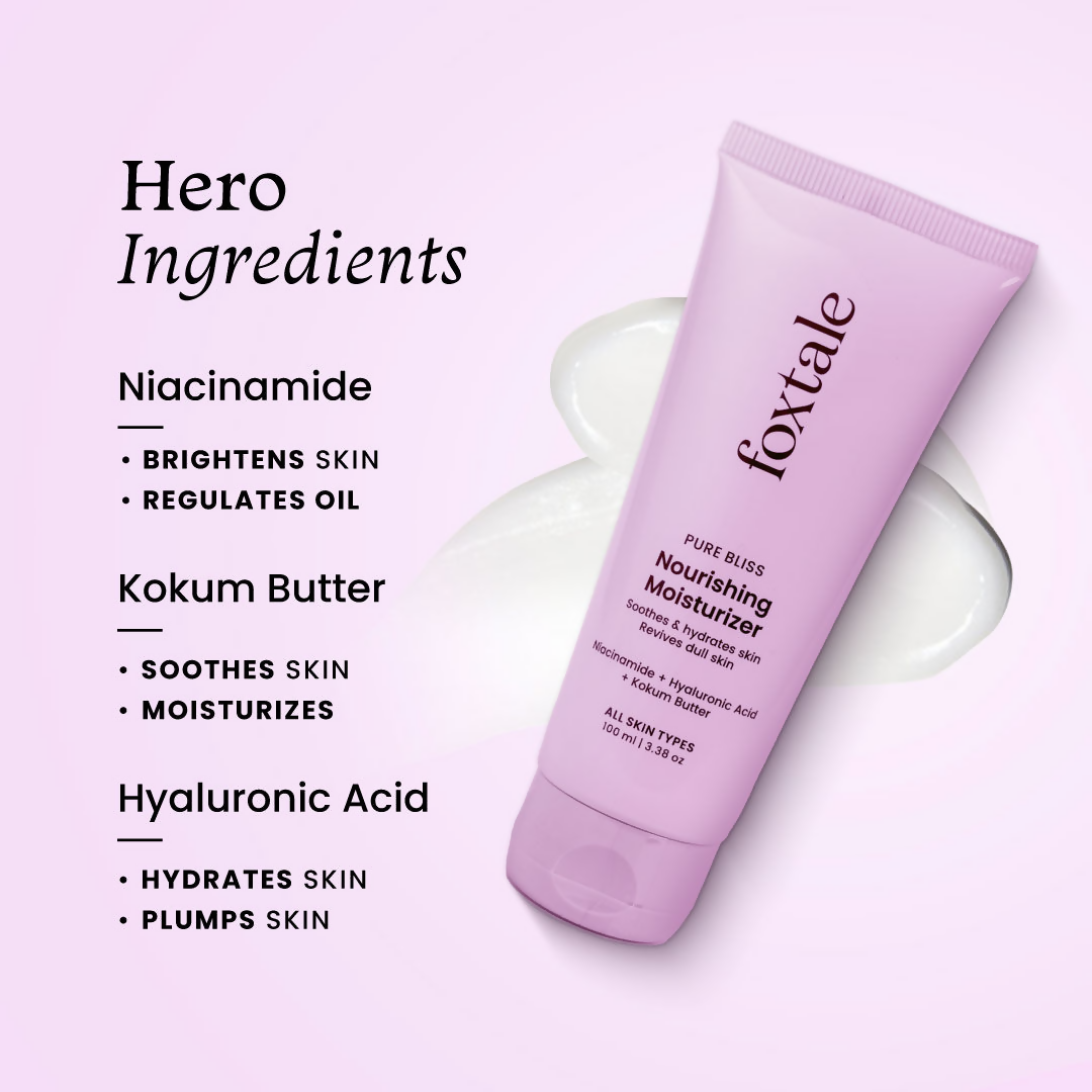 Foxtale Nourishing Face Moisturizer with Niacinamide for 24 Hr Hydration & Lightweight