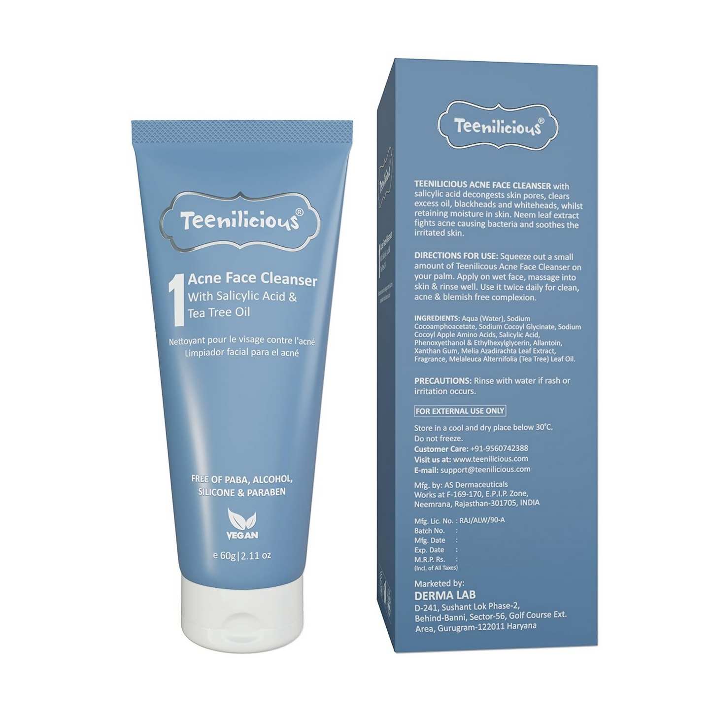 Teenilicious Acne Face Cleanser With 1.5% Salicylic Acid & Tea Tree Oil