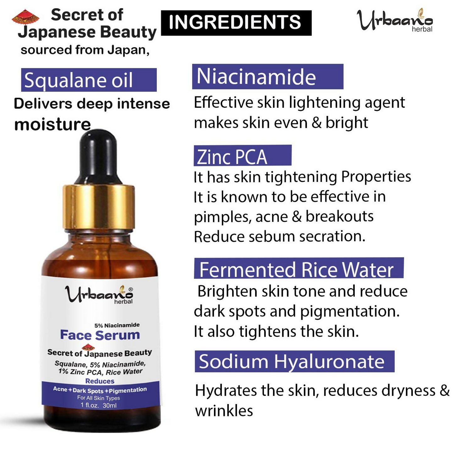 Urbaano Herbal 10% Niacinamide Serum