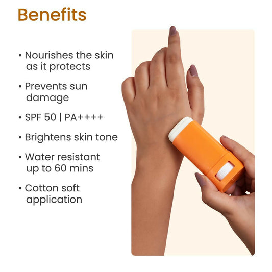 Buy Earth Rhythm Glow Sunscreen Stick SPF 50 PA++++ with Vitamin C, Zinc Oxide, Vitamin E, Water Resistant, Lightweight, No white cast from DrMediCart, Ship from India to USA