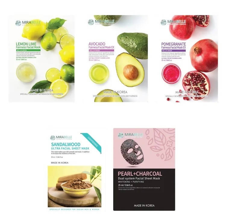 Mirabelle Korea Lighter Skin Facial Sheet Mask Combo