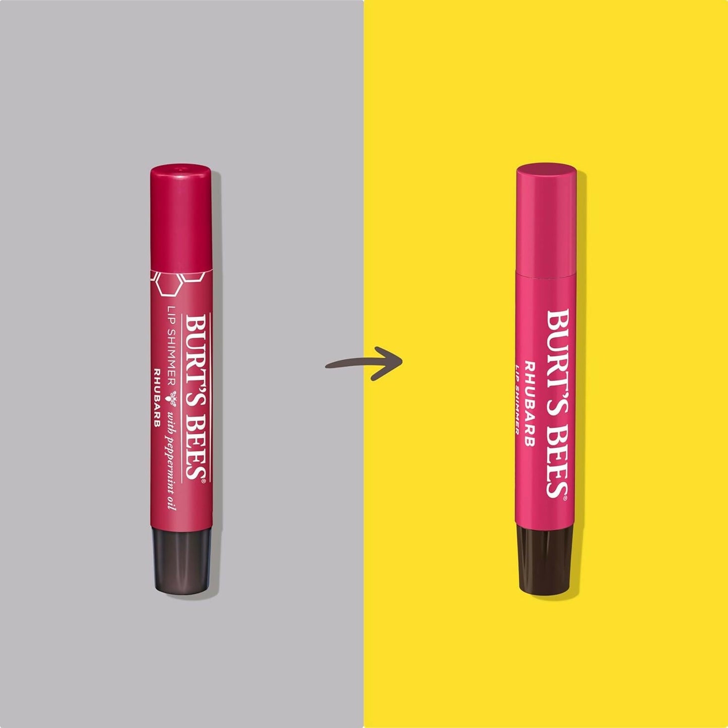 Burt's Bees Lip Shimmer for Women - Rhubarb