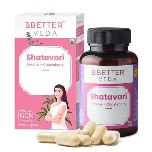 Buy BBETTER Veda Shatavari Capsules with Licorice and Chasteberry from DrMediCart, Ship from India to USA