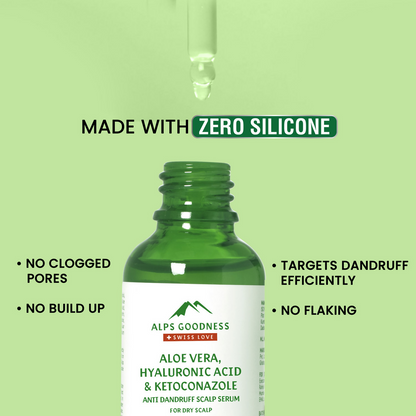 Alps Goodness Aloe Vera, Hyaluronic Acid & Ketoconazole Anti Dandruff Scalp Serum For Dry Scalp