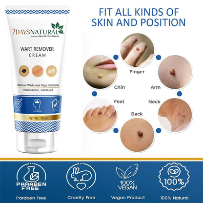 7 Days Natural Wart Remover Cream with AHA- BHA