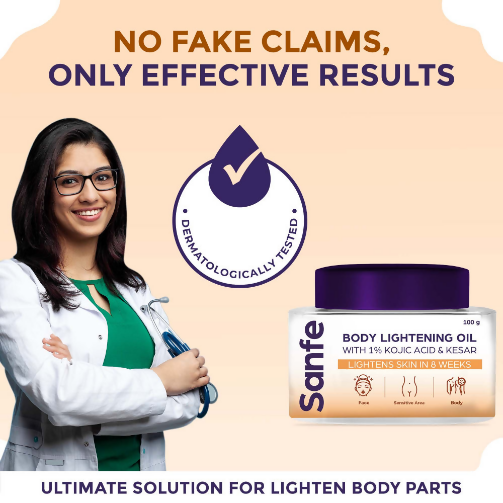 Sanfe Body Lightening Oil With 100% Kojic Acid & Kesar