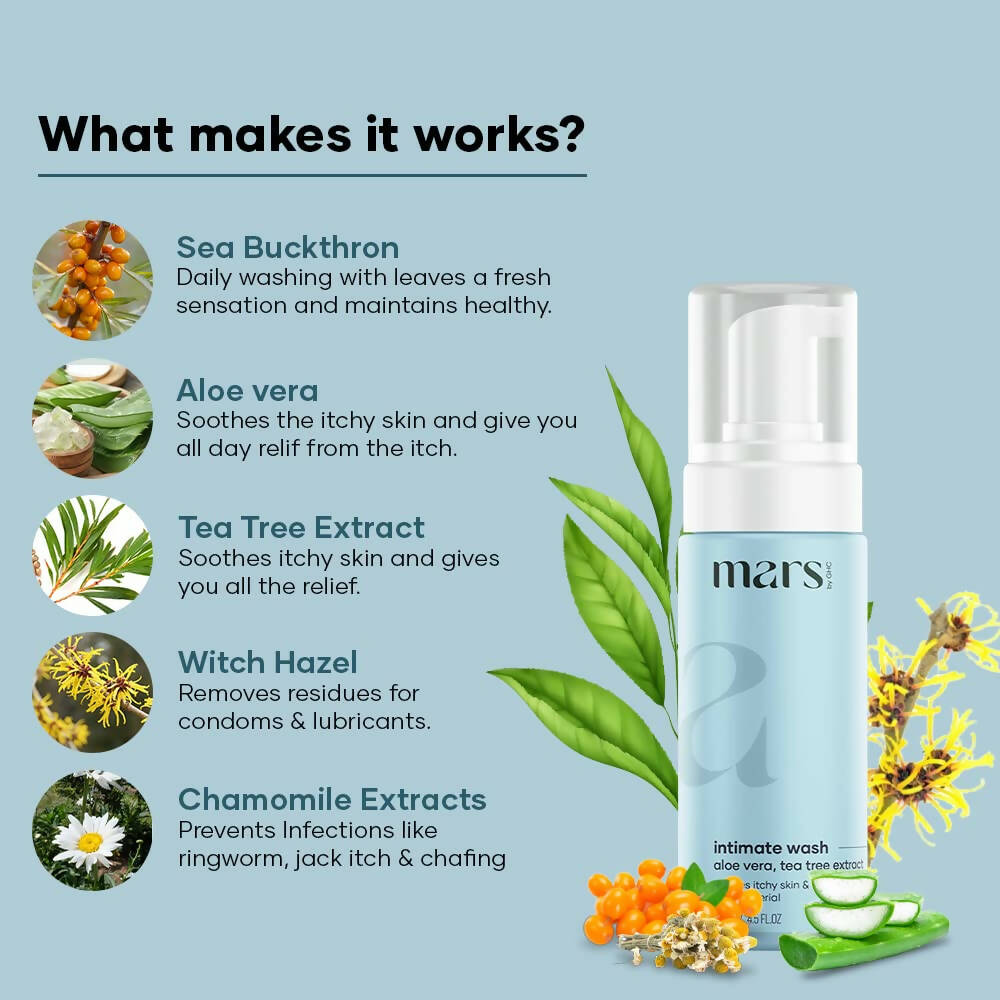 Mars By GHC Natural Intimate Wash for Men with Aloe Vera, Tea Tree Extract - DrMediCart