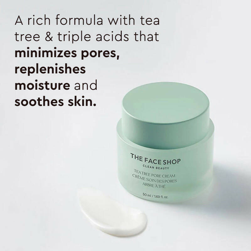 The Face Shop Tea Tree Pore Cream For Oily & Acne Prone Skin - Korean Skincare