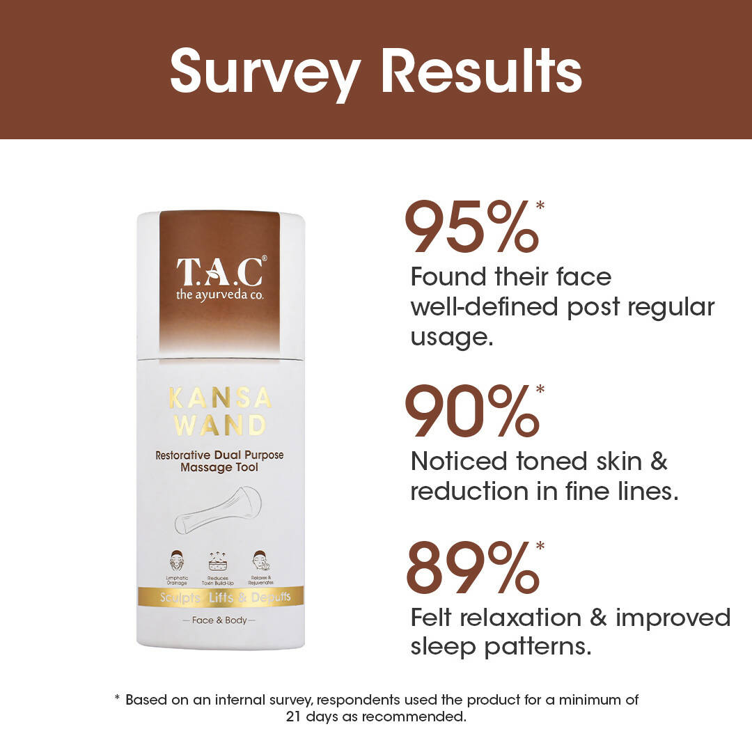 TAC - The Ayurveda Co. Kansa Wand Dual Purpose Massager Tool for Face & Body - DrMediCart