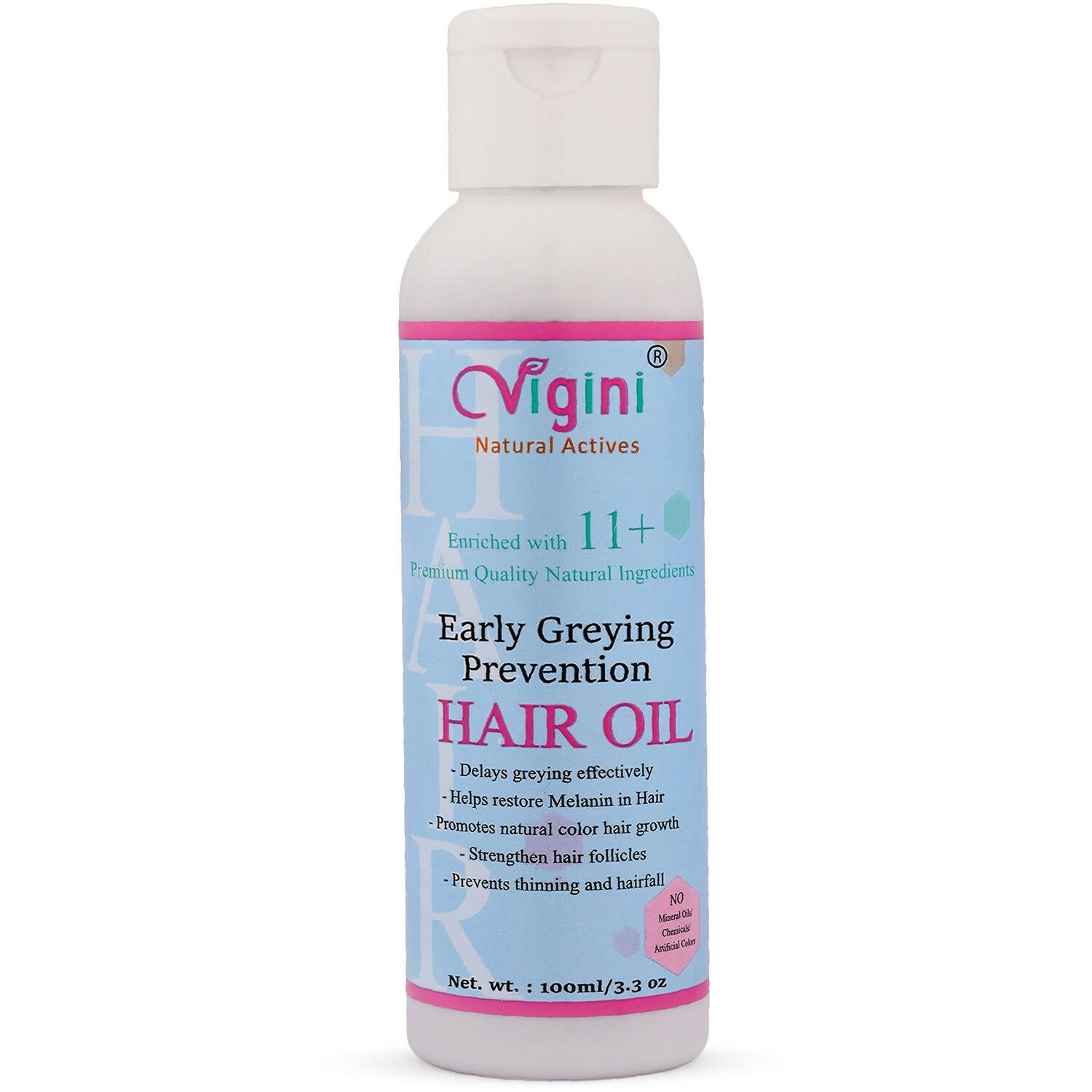 Vigini Early Anti Greying Hair Care Oil with Amla, Onion Seed Oil, Flaxseed Oil