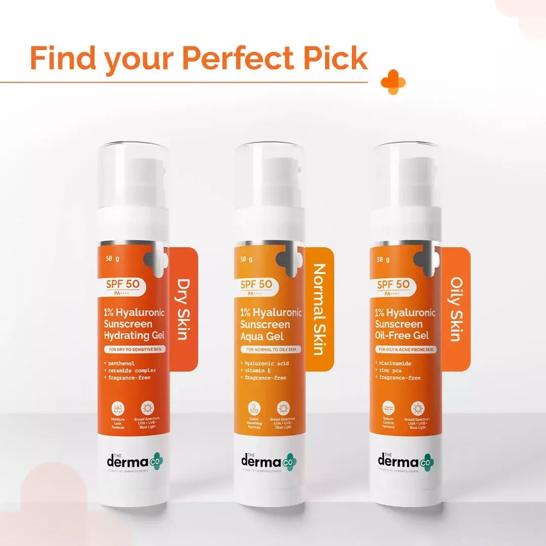 The derma co 1% Hyaluronic sunscreen Aqua Gel with SPF 50 & PA++++