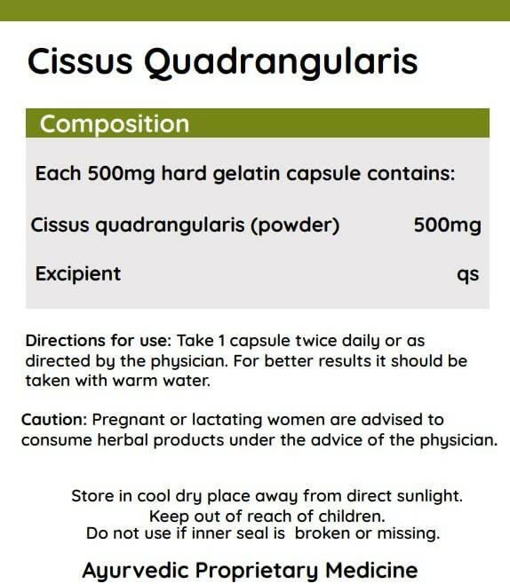 Ayurvedashree Cissus 500mg Capsules
