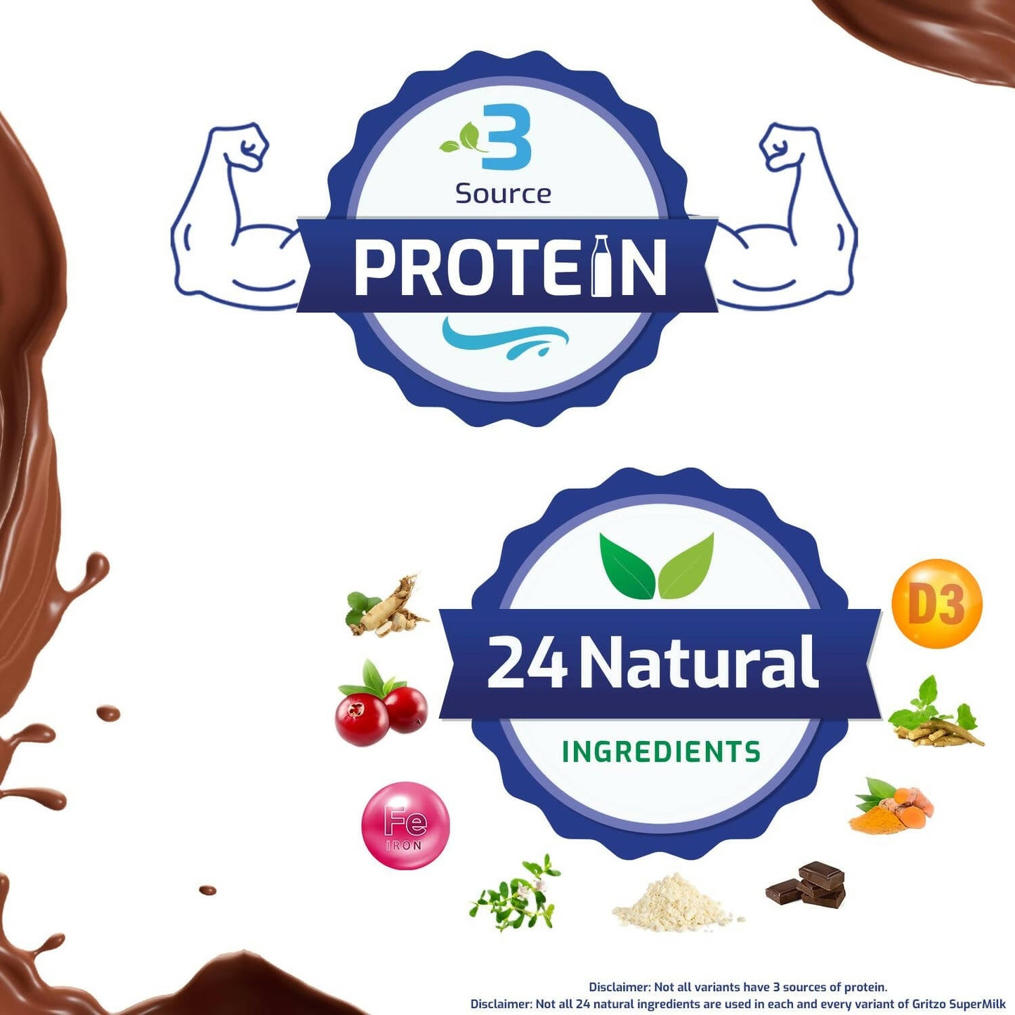 Gritzo Supermilk Height+ For 2-6Y Boys/Girls - Double Chocolate Flavor
