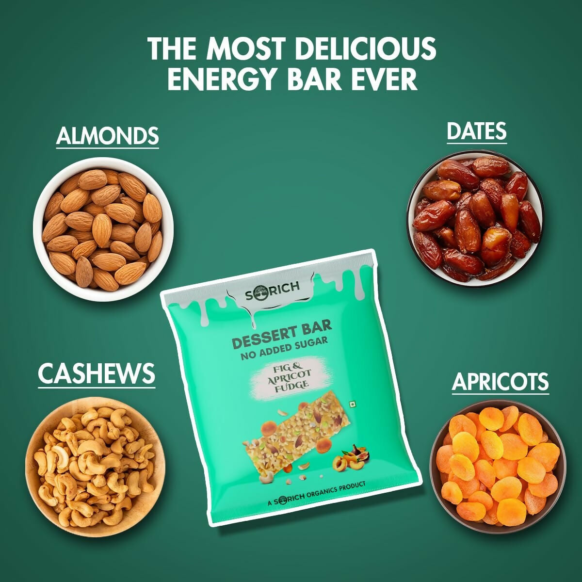 Sorich Organics Dessert Protein Mini Bars Fig & Apricot