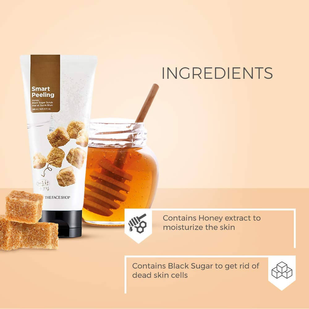 The Face Shop Smart Peeling Honey Black Sugar Scrub - Korean Skincare