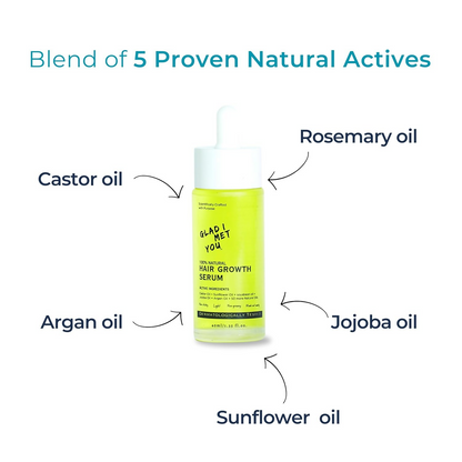 Glad I Met You Hair Growth Serum - Rosemary Castor & Sunflower Oils + 50 More Natural Oils